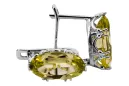 Sterling silver 925 Yellow Peridot Earrings Vintage Jewlery vec021s